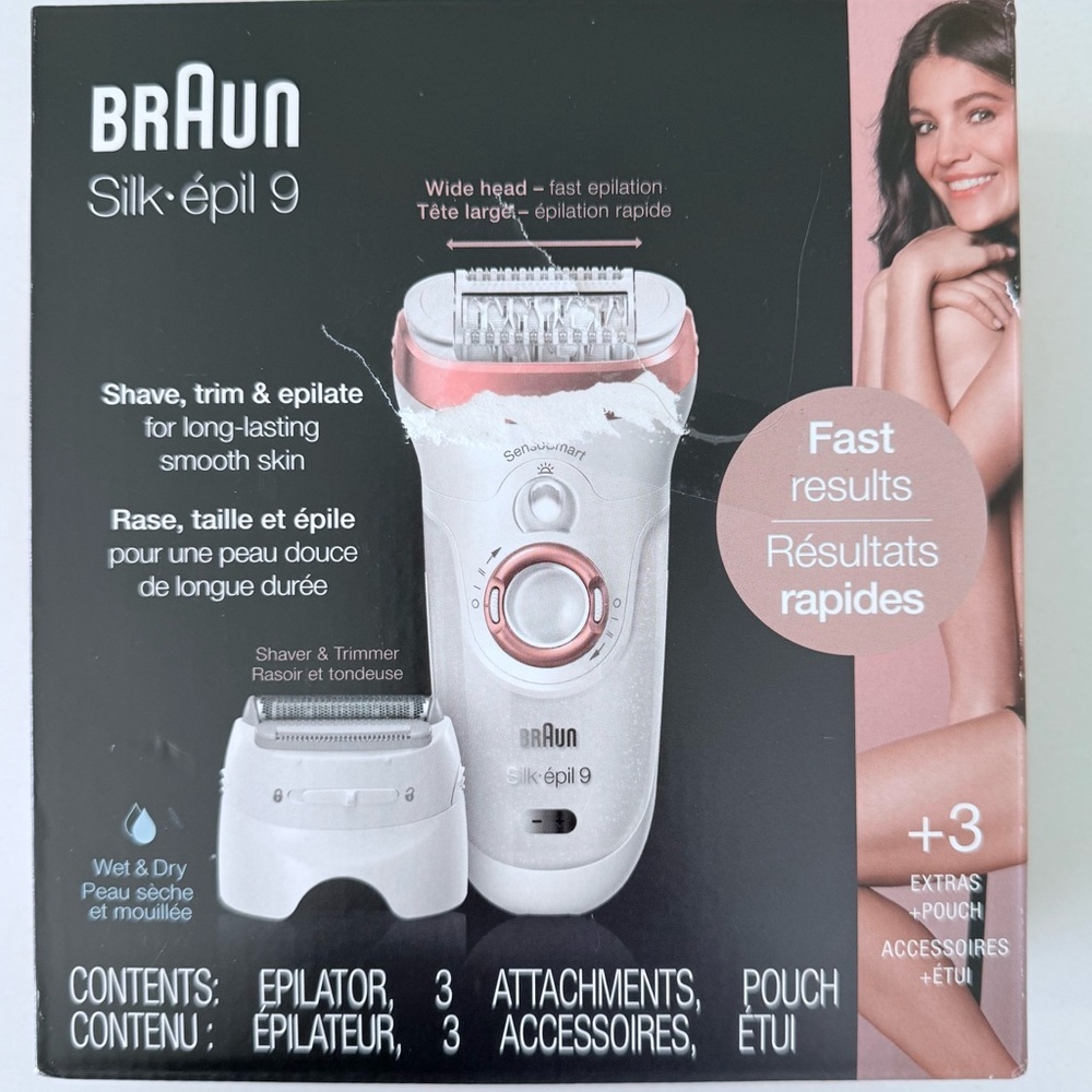 Braun Silk-épil 9 Epilator - White and Pink